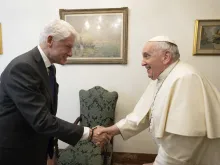 Former President Bill Clinton was received by Pope Francis at Casa Santa Marta July 5.