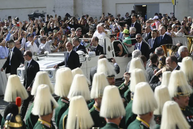 Pope Francis at his Wednesday general audience in St. Peter’s Square on May 31, 2023.