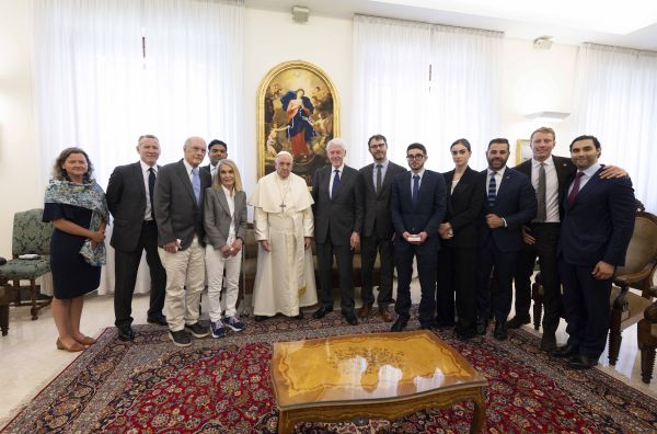 Former President Bill Clinton was accompanied by a delegation that included his son-in-law Marc Mezvinsky, his roommate at Oxford and a former Deputy Secretary of State, Strobe Talbot, and Alex Soros, chair of the Open Society Foundations. Vatican Dicastery for Communication