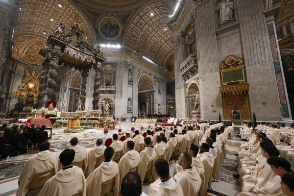 Christmas Mass in St. Peter's Basilica on the night of Dec. 24, 2023. Credit: Vatican Media