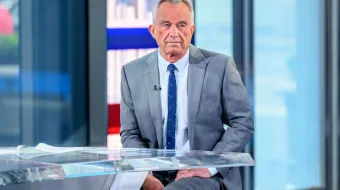Presidential candidate Robert F. Kennedy Jr. visits “Fox & Friends” at Fox News Channel Studios on April 2, 2024, in New York City.