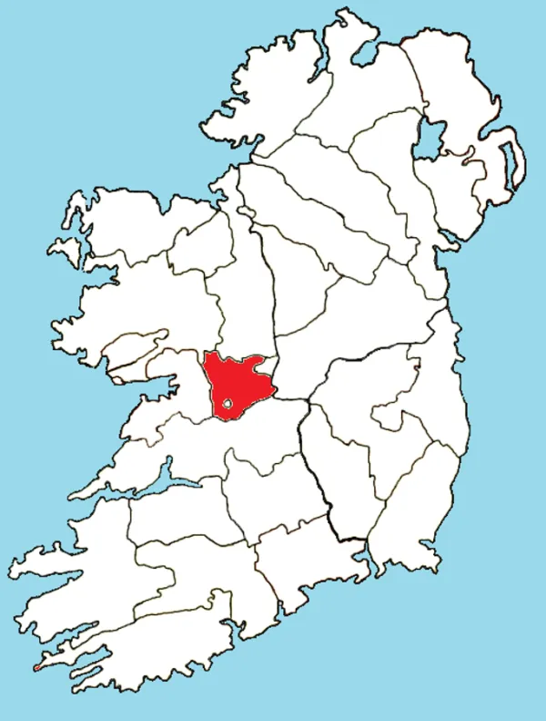 The Diocese of Clonfert, Ireland (highlighted in red). Sheila1988 via Wikimedia Commons (CC BY-SA 4.0).