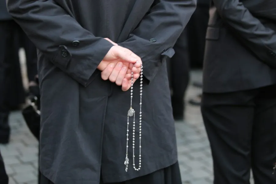 Seminarians from the North American College in Rome, Italy pray the rosary in St. Peter's Square for Pope Francis on March 13, 2016.?w=200&h=150