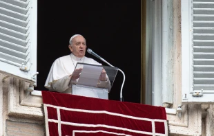 Pope Francis delivers his Angelus address at the Vatican, Feb. 27, 2022. Vatican Media.