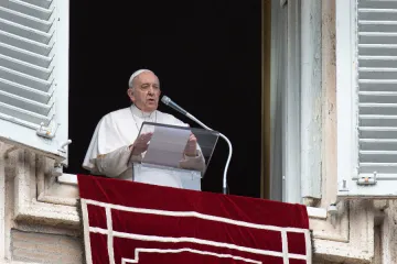 Pope Francis delivers his Angelus address at the Vatican, Feb. 27, 2022
