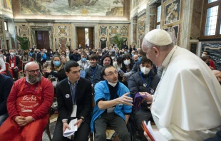 Pope Francis met with the Italian Autism Foundation in the Vatican's Clementine Hall on April 1, 2022. Vatican Media