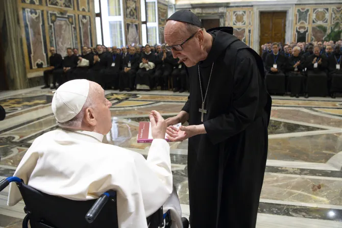 Pope Francis meets with the Pontifical Liturgical Institute on May 7, 2022.