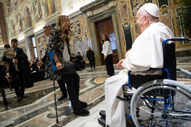 Pope Francis meets with members of the Pontifical Liturgical Institute in the Apostolic Palace on May 7, 2022