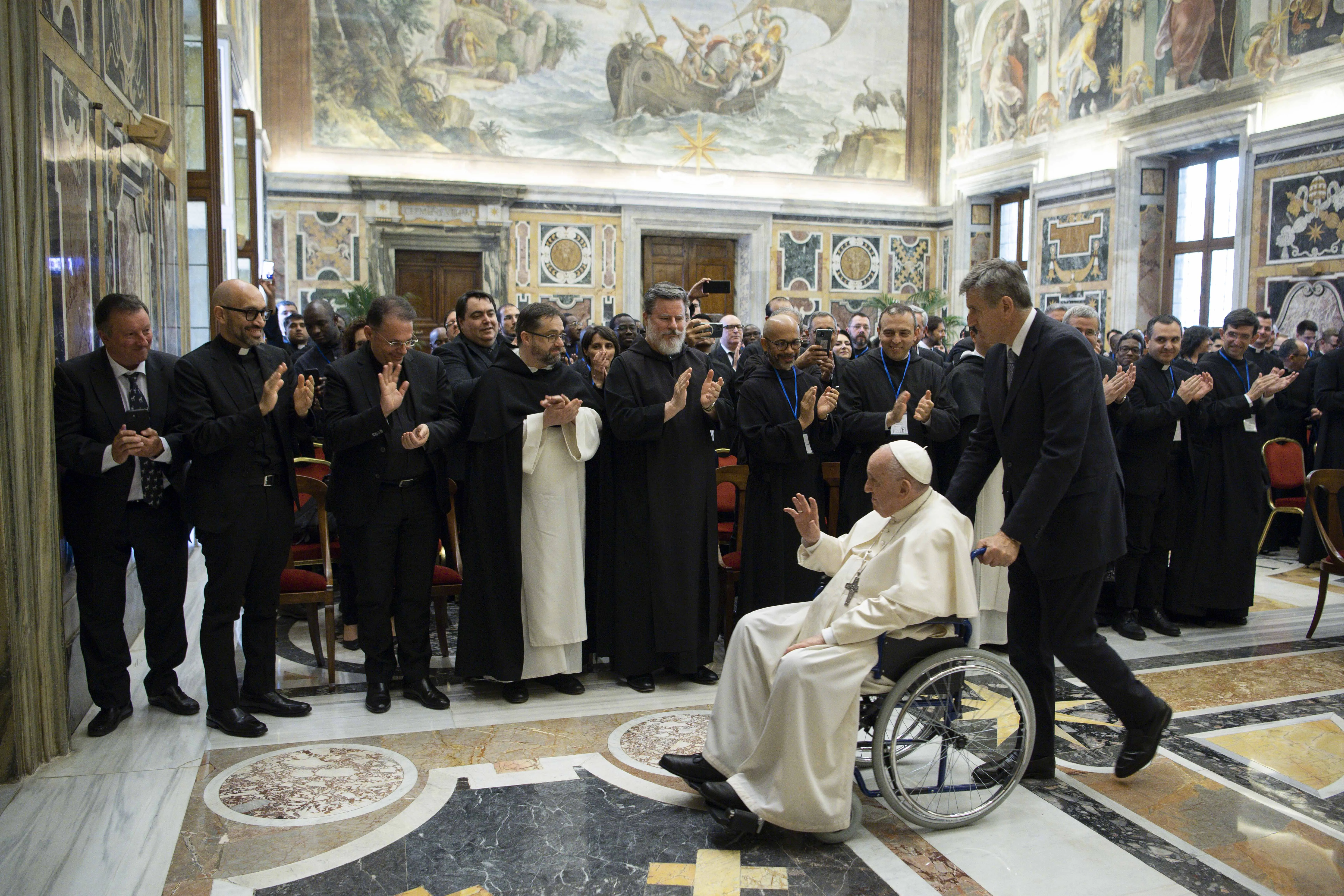 Pope Francis meets with the Pontifical Liturgical Institute in the Apostolic Palace on May 7, 2022.?w=200&h=150