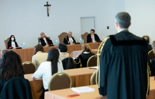 A hearing in the Vatican finance trial on May 20, 2022. Vatican Media.
