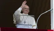 Pope Francis greets a crowd of an estimated 25,000 people gathered in St. Peter's Square in Rome for his Regina Caeli address on May 22, 2022.