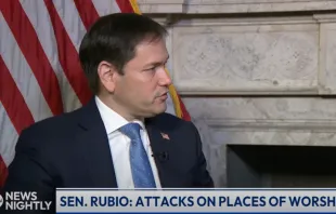 Speaking with EWTN Capitol Hill correspondent Erik Rosales, Sen. Marco Rubio, R-Florida, railed against the Biden administration’s passivity as more than 400 attacks against Catholic churches in the U.S. have been perpetrated during the last four years. Credit: Screenshot/EWTN News Nightly