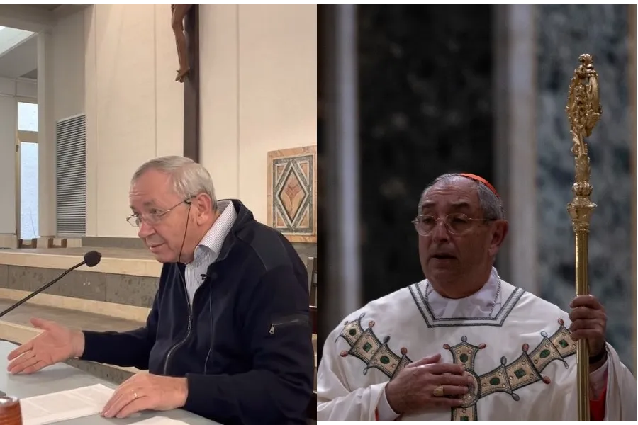 [L] A screenshot of Father Marko Rupnik giving a talk in February 2022 and [R] Cardinal Angelo De Donatis in 2021.?w=200&h=150