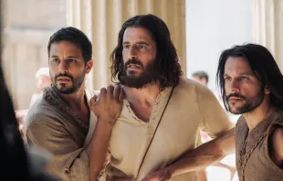 Left to right: Simon Zee (Alaa Safi), Jesus (Jonathan Roumie), and Simon Peter (Shahar Isaac) in Season Four of "The Chosen," releasing exclusively in theaters starting Feb. 1, 2024. Credit: The Chosen/Mike Kubeisy