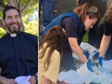 Father Jesús Mariscal recently helped a homeless woman give birth to twins outside St. Paul Cathedral in Yakima, Washington .