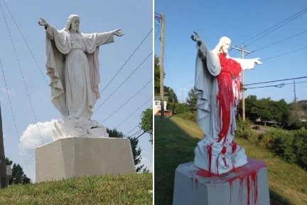 Sacred Heart of Jesus statue outside the Basilica of St. Lawrence, Asheville, North Carolina?w=200&h=150
