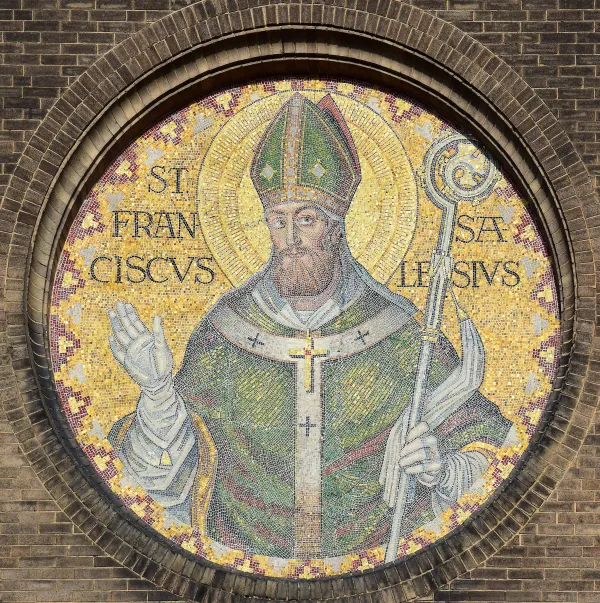 Mosaic of Sales on the exterior of St. Francis de Sales Oratory in St. Louis, Missouri. RickMorais / Wikimedia (CC BY-SA 4.0)