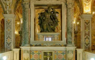 The statue of St. Matthew above the crypt altar beneath the cathedral of Salerno, Italy. Credit: Berthold Werner/Wikimedia Commons