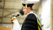 U.S. Supreme Court Justice Samuel Alito speaks to graduates at Franciscan University of Steubenville, Ohio, on May 11, 2024.