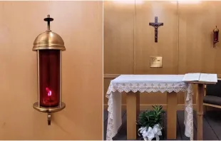 An inspector had deemed the Catholic chapel’s sanctuary candle a fire hazard. Credit: Saint Francis Health System