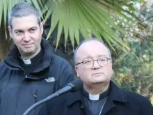Monsignor Jordi Bertomeu (left) and Archbishop Charles Scicluna in Chile.