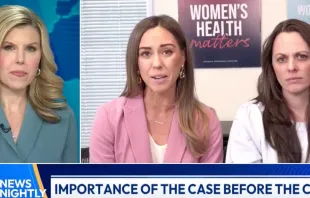 Alliance Defending Freedom (ADF) senior counsel Kellie Fiedorek (center) and Elizabeth Gillette (right), who survived severe complications from a chemical abortion, spoke with EWTN News Nightly anchor Tracy Sabol about the case. Credit: Screenshot/EWTN News Nightly
