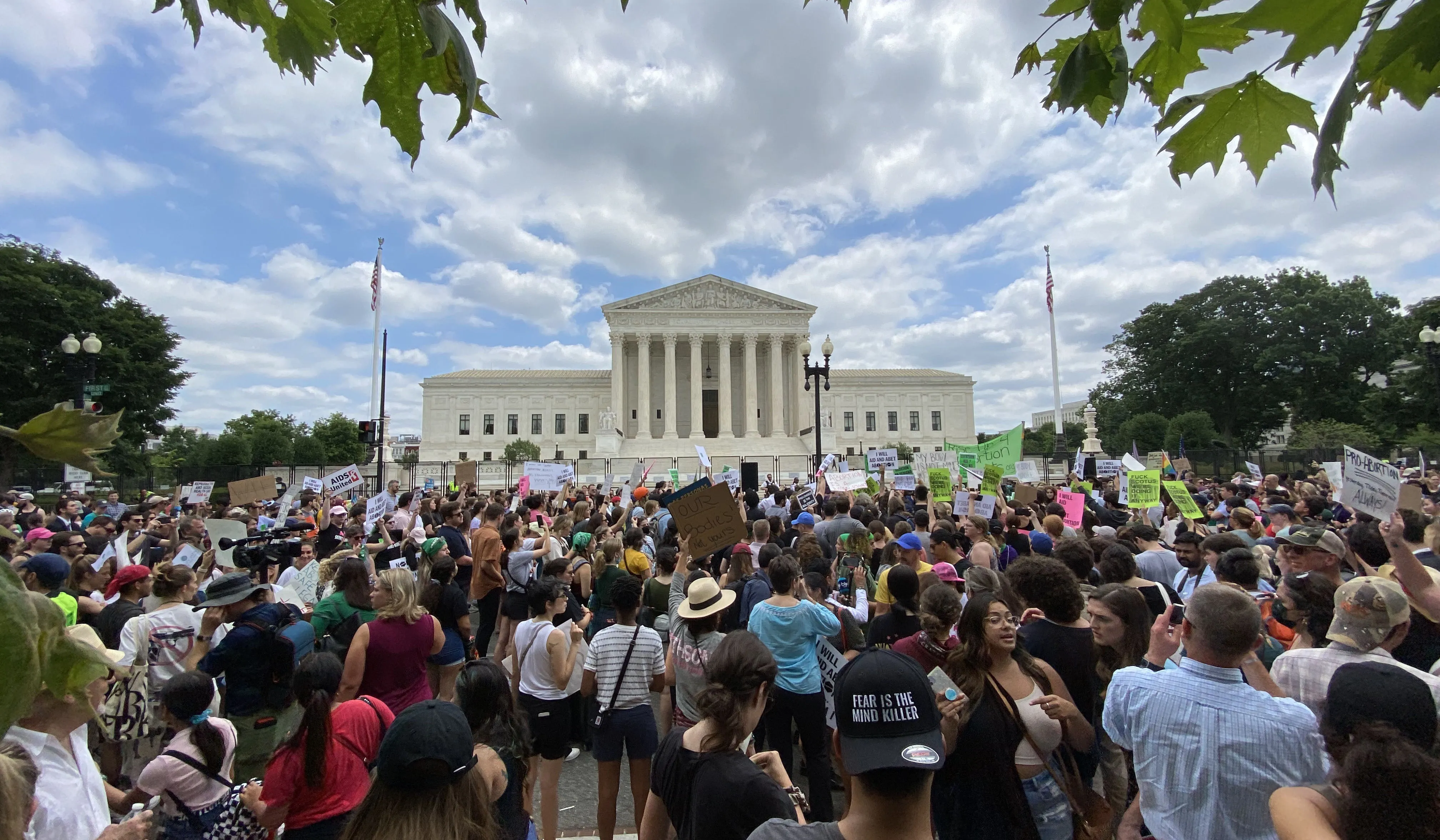 Demonstrators on both sides of the abortion issue outside the U.S. Supreme Court in Washington, D.C., after the court released its decision in the Dobbs abortion case on June 24, 2022.?w=200&h=150