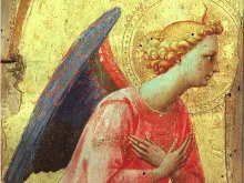 Detail of Adoration of an Angel by Fra Angelico, early 1400's.