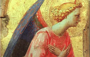 Detail of Adoration of an Angel by Fra Angelico, early 1400's. Wikimedia commons.