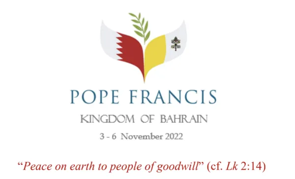 The logo and motto of the papal trip to Bahrain. Screenshot via Vatican Media