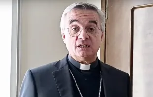 Bishop Valerio Lazzeri speaking in a video message for Easter, April 2022 Diocesi di Lugano via YouTube / Screenshot
