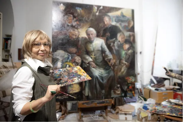 Natalia Tsarkova in her home studio in Rome, Italy. Daniel Ibáñez / CNA