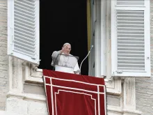 Pope Francis delivers the Angelus address on Jan. 8, 2023.