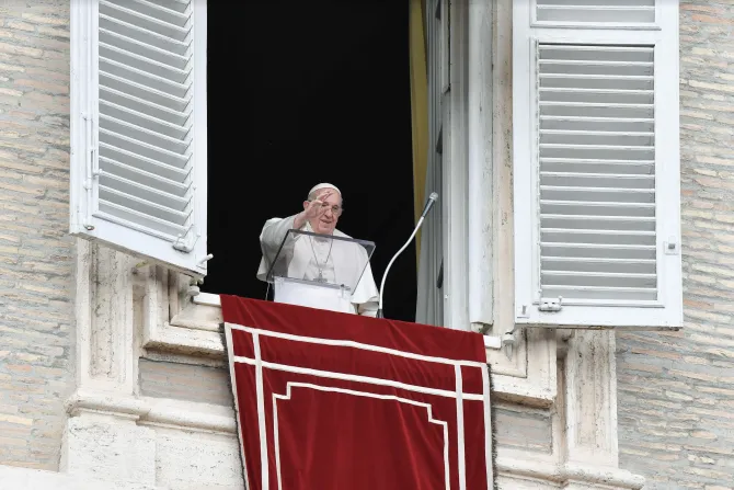 Pope Francis delivers the Angelus address on Jan. 8, 2023.