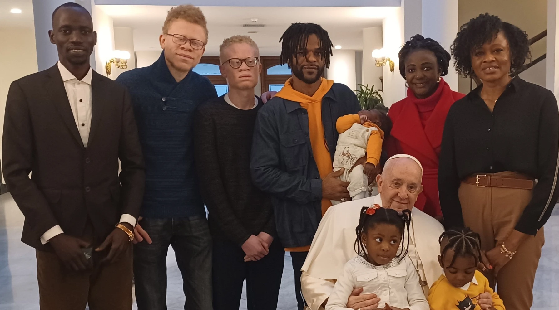 Pope Francis meets with refugees from Congo and South Sudan before his flight to Africa on Jan. 31, 2023.?w=200&h=150