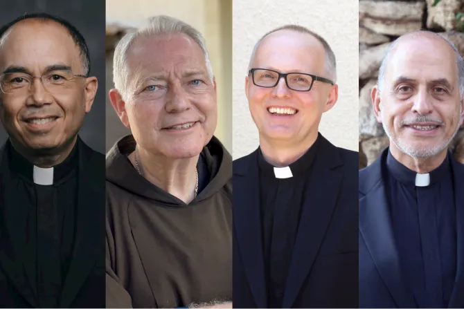 Fr. Brian Nunes (left), Fr. Matthew Elshoff, Fr. Slawomir Szkredka, and Monsignor Albert Bahhuth (right) have been named auxiliary bishops of the Archdiocese of Los Angeles.