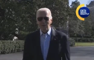 President Joe Biden tells EWTN News' Owen Jensen he disagrees with the Catholic Church's position on IVF, Feb. 29, 2024. Credit: EWTN News