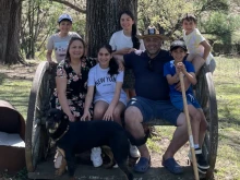 Dany Elachi, a Sydney father who advocated for Australia's social media ban, and his family.