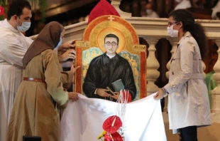 The beatification of Fr. Giovanni Fornasini in Bologna, Italy, Sept. 26, 2021. Antonio Minnicelli and Elisa Bragaglia.