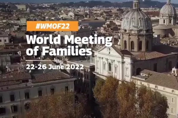 The official website of the 2022 World Meeting of Families in Rome. Screenshot from romefamily2022.com.