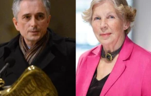 Ratzinger Prize winners Ludger Schwienhorst-Schönberger, left, and Hanna-Barbara Gerl-Falkovitz. Bistum Münster.