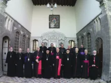 Cardinal Leonardo Sandri (front row, sixth from left) with Syrian Catholic Church leaders.