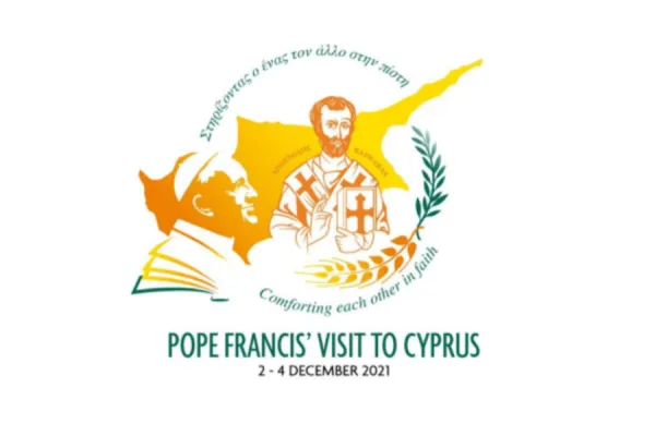 The official logo of Pope Francis’ visit to Cyprus on Dec. 2-4, 2021. Vatican Media.