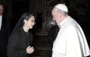 Sr. Raffaella Petrini meets Pope Francis. Vatican Media.
