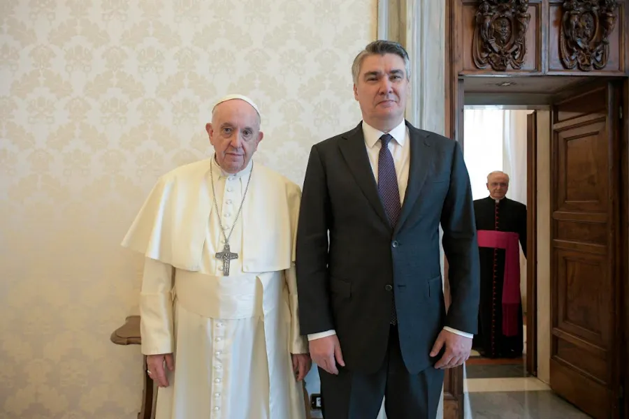 Pope Francis receives Croatia’s President Zoran Milanović at the Vatican, Nov. 15, 2021.?w=200&h=150