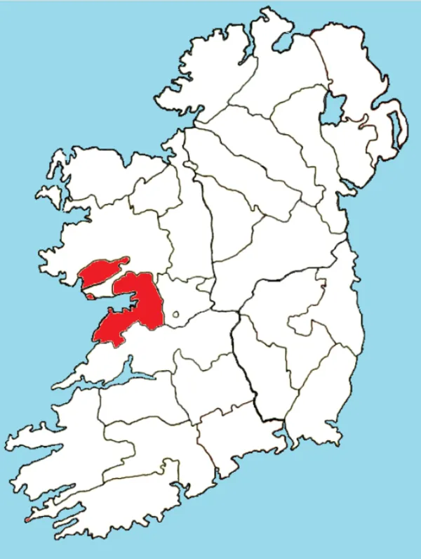 The Diocese of Galway, Kilmacduagh and Kilfenora, Ireland (highlighted in red). Sheila1988 via Wikimedia Commons (CC BY-SA 4.0).