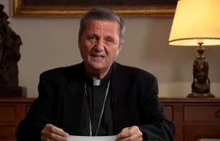 Cardinal Mario Grech, Secretary General of the Synod of Bishops, sends a video message to the U.S. bishops, Nov. 18, 2021. Screenshot from Vatican News YouTube channel.