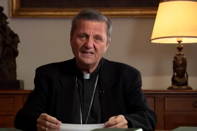 Cardinal Mario Grech, Secretary General of the Synod of Bishops, sends a video message to the U.S. bishops, Nov. 18, 2021.
