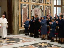 Pope Francis meets members of the Pauline Family in the Vatican’s Clementine Hall, Nov. 25, 2021.