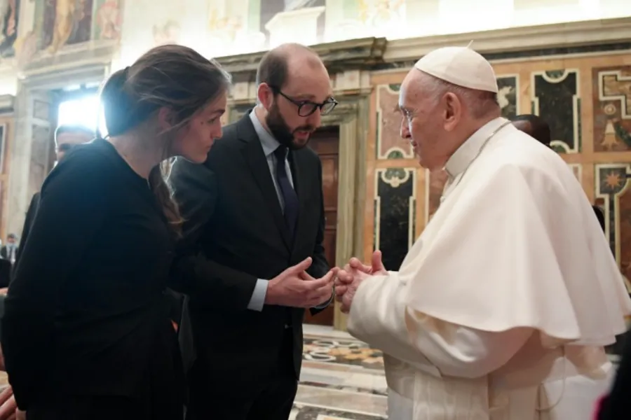 Pope Francis meets with French Catholic entrepreneurs at the Vatican's Clementine Hall, Jan. 7, 2022.?w=200&h=150